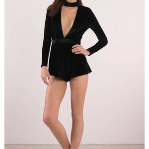 Never been worn black velvet romper